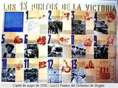 Cartel de 1938. Los "13 puntos de la victoria" de Negrn