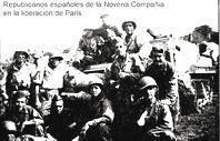 Republicanos españoles de la 9ª Compañía en la liberación de París