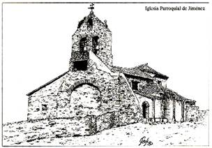 Iglesia Parroquial de Jiménez de Jamuz. (Excelente dibujo, como todos los de Porfirio)